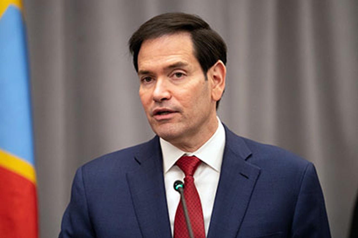 Le secrétaire d'État américain Marco Rubio lors d'une cérémonie à l'Institut américain de la paix à Washington, le 4 décembre 2025.