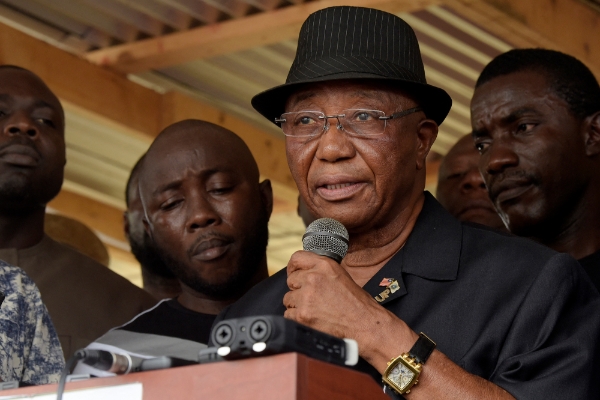 Le vice-président libérien Joseph Boakai à Monrovia, le 29 décembre 2017.