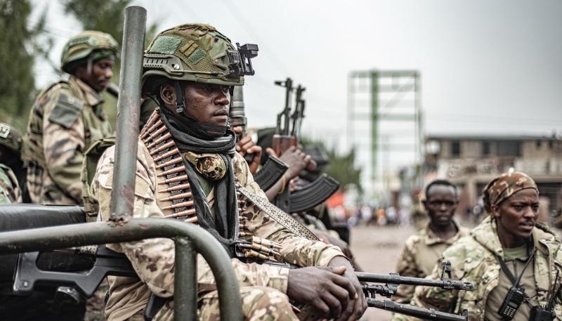 Des combattants du M23 à Goma, le 30 janvier 2025.