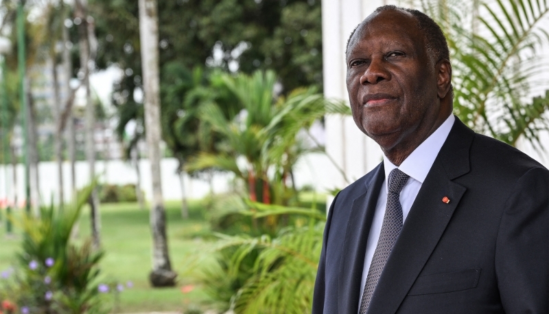 Le président ivoirien Alassane Ouattara à Abidjan le 5 octobre 2023.