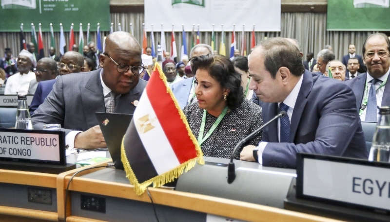 Félix Tshisekedi et Abdel Fattah al-Sissi, à Nairobi, au Kenya, le 16 juillet 2023.