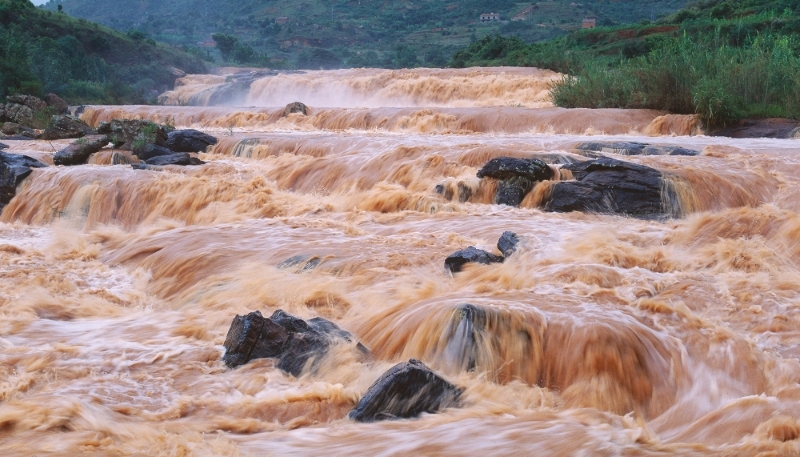 La rivière Onive, dans les hautes terres de Madagascar, en 2014.