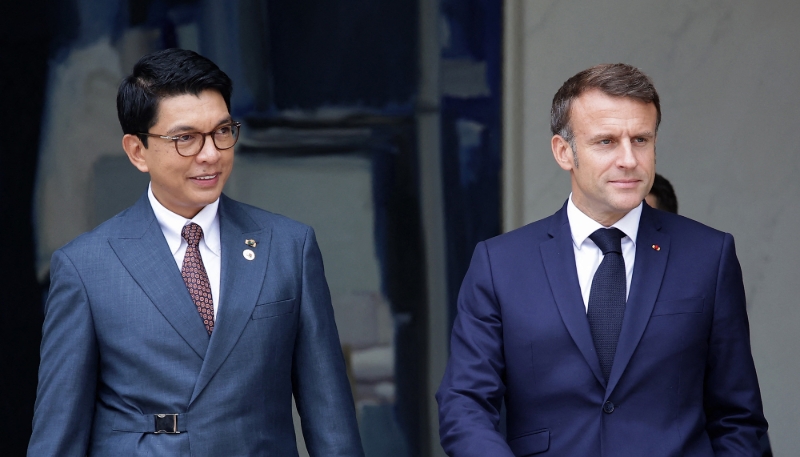 Andry Rajoelina et Emmanuel Macron à l'Élysée, à Paris, le 26 juillet 2024.