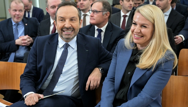 Sébastien Chenu et Hélène Laporte, à Paris, le 27 janvier 2025. 