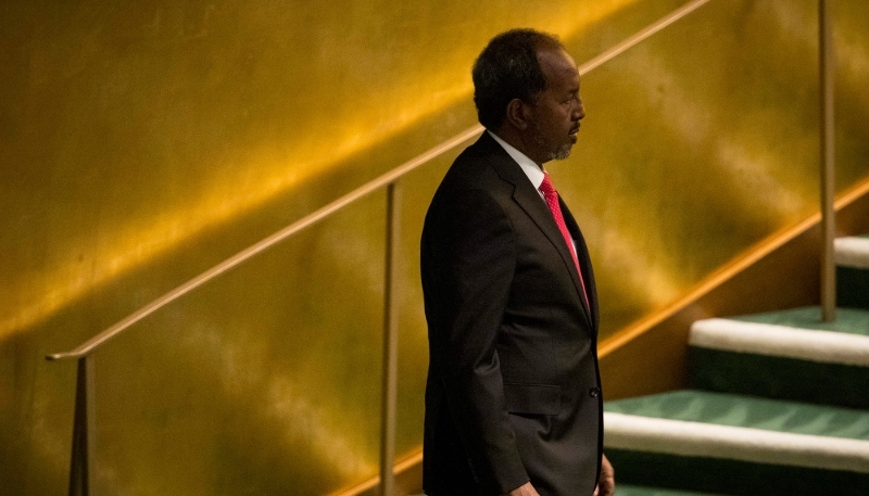 Le président Hassan Sheikh Mohamoud à New York en septembre 2022.