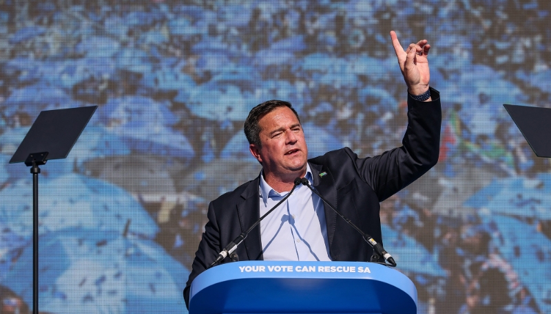 Le leader de la Democratic Alliance, John Steenhuisen, à Benoni, en Afrique du Sud, le 26 mai 2024.