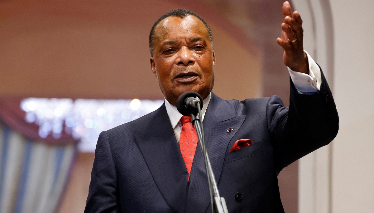 Le président congolais, Denis Sassou-Nguesso, à Brazzaville, le 3 mars 2023.