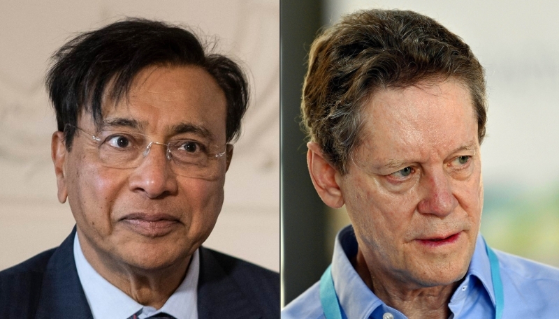 Lakshmi Mittal (à g.) et Robert Friedland.