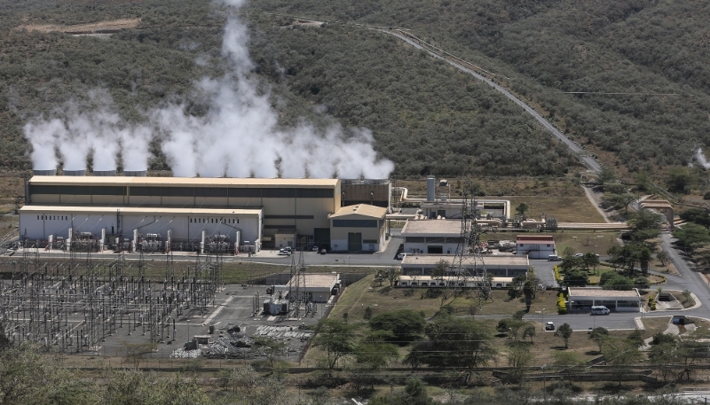La centrale géothermique d'Olkaria, à Naivasha, au Kenya, le 15 mars 2019.