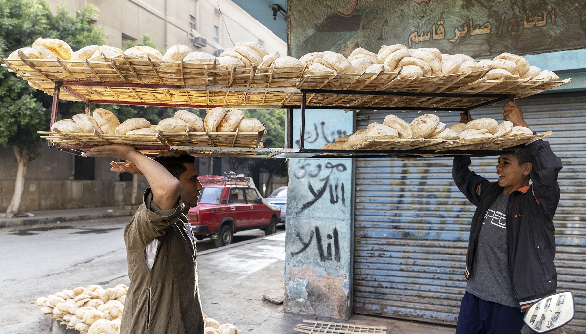 L'Égypte reste fortement dépendante de l'Ukraine en matière d'importation de blé, notamment de blé tendre, utilisé pour la fabrication du pain. Le Caire, 2022.