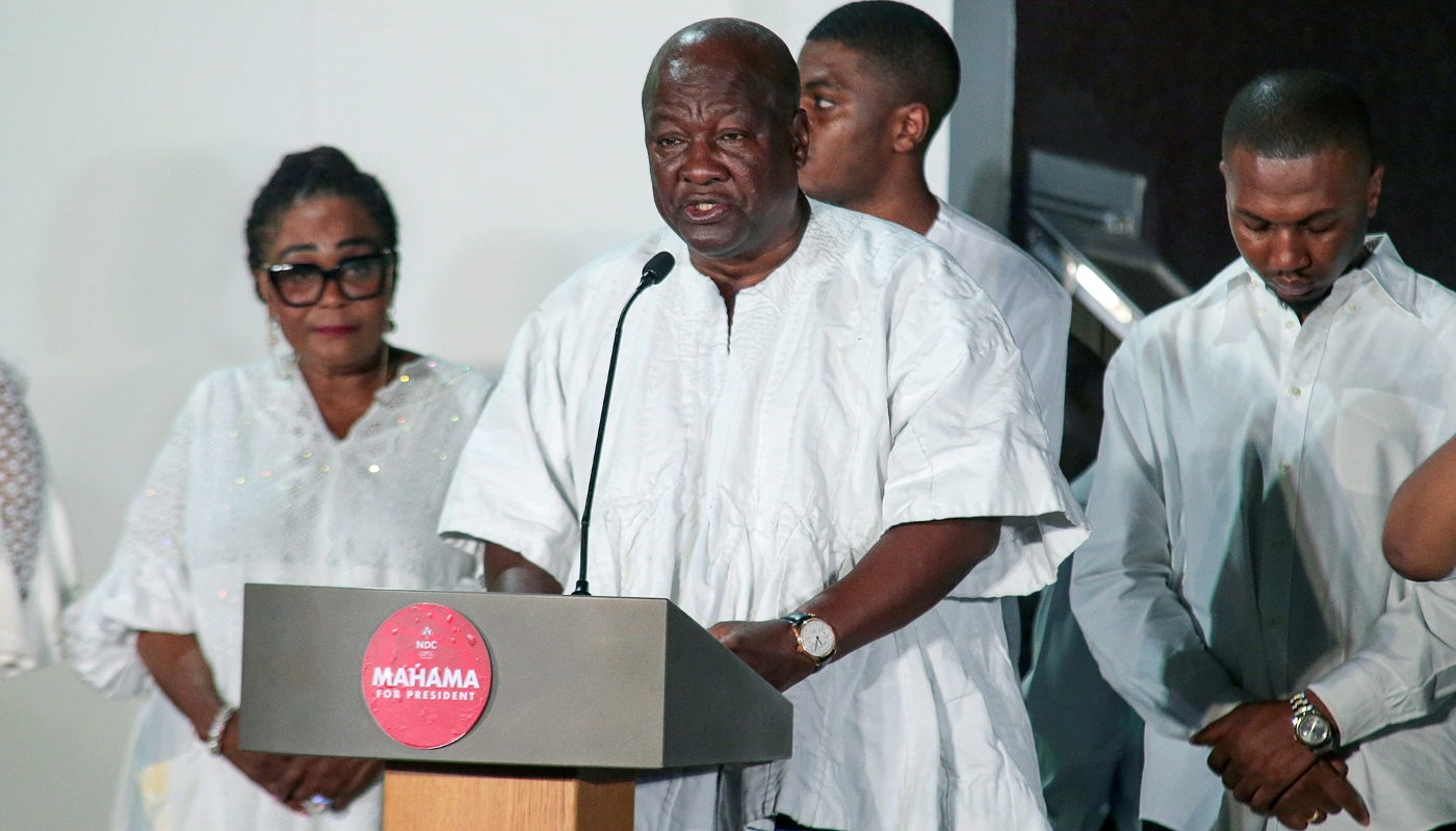 Le nouveau président du Ghana, John Dramani Mahama, le 9 décembre 2024, à Accra.