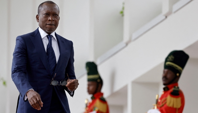 Patrice Talon, au palais de la Marina à Cotonou, en juillet 2022.