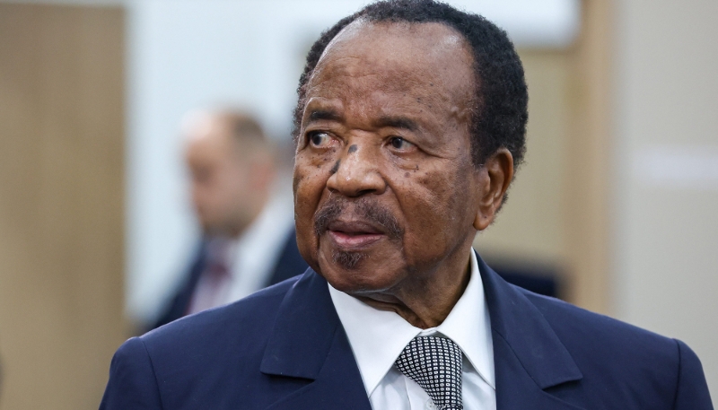 Le président camerounais Paul Biya, le 28 juillet 2024 à Saint-Pétersbourg (Russie).