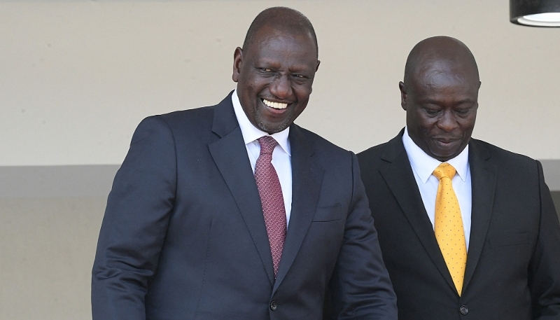 Le président kényan William Ruto (à g.) et le vice-président Rigathi Gachagua à Nairobi le 20 octobre 2022.