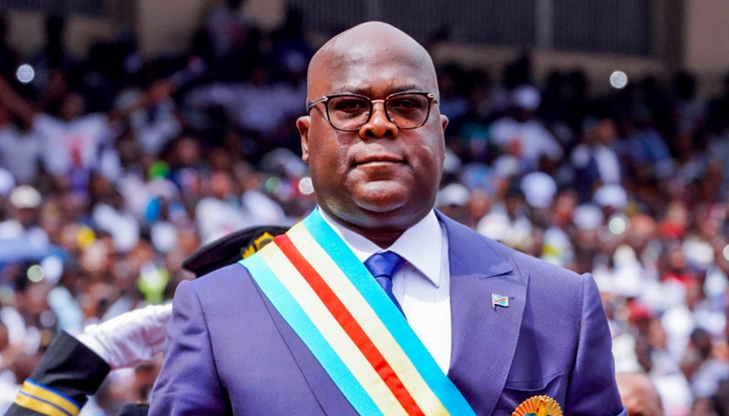 Félix Tshisekedi, lors de sa prestation de serment, le 20 janvier 2024, à Kinshasa.