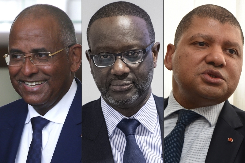 Patrick Achi, Tidjane Thiam et Jean-Louis Billon (de g. à dr.).