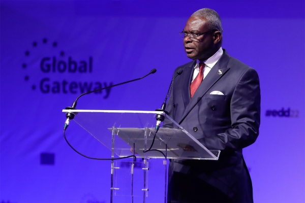 Le premier ministre congolais Anatole Collinet Makosso à Bruxelles, le 21 juin 2022.