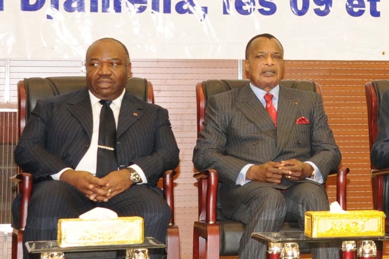 Le président gabonais Ali Bongo et son homologue congolais Denis Sassou Nguesso en 2014.