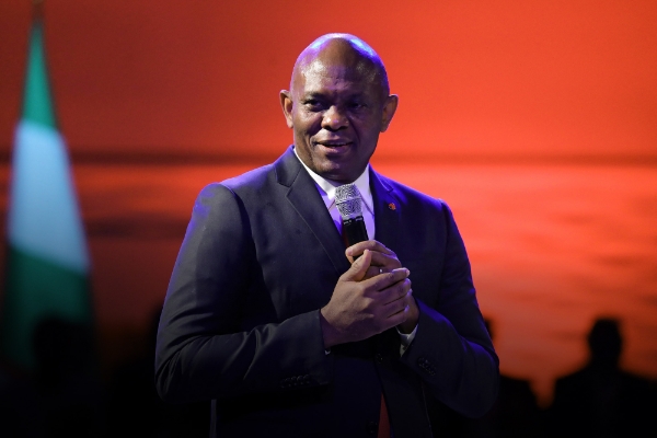 L'homme d'affaires nigérian Tony Elumelu, à Lagos, en juillet 2018.