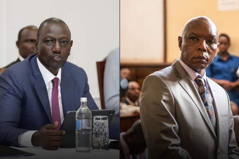 Le président kenyan William Ruto et le leader de l'ancienne secte des Mungiki, Maina Njenga.