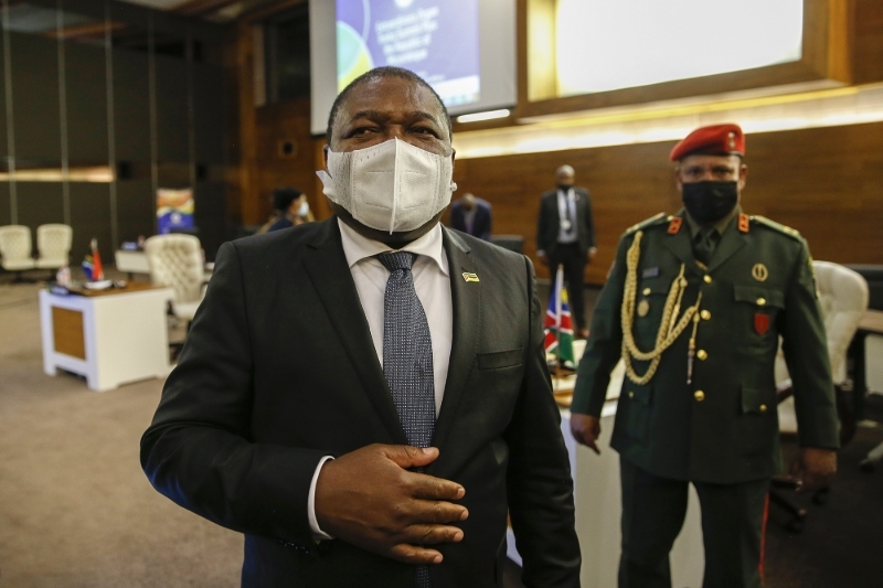 Le président mozambicain Filipe Nyusi lors du sommet extraordinaire de la SADC à Pretoria, en Afrique du Sud, le 5 octobre 2021.