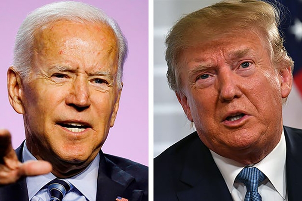 Former Vice President Joe Biden, left, and President Donald TrumpBiden Trump