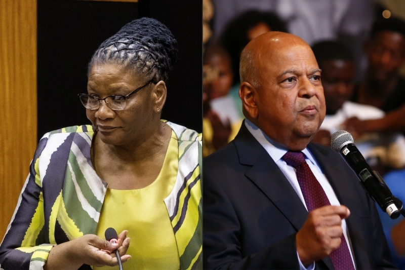 La ministre de la défense sud-africaine Thandi Modise et son homologue chargé des entreprises publiques Pravin Gordhan.