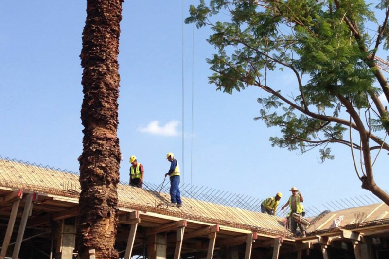 Travaux sur la résidence d'Ali Bongo à Marrakech, en 2014. Celle-ci devrait être achevée dans quelques mois.