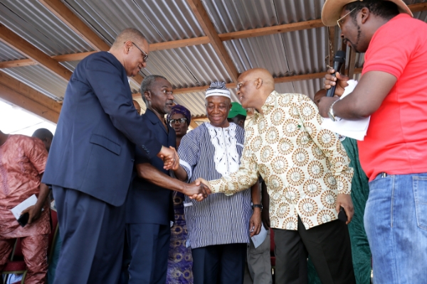 De gauche à droite, Benoni Urey (All Liberian Party), Alexander B. Cummings (Alternative National Congress), Joseph Boakai (Unity Party) et Charles Brumskine (Liberty Party).