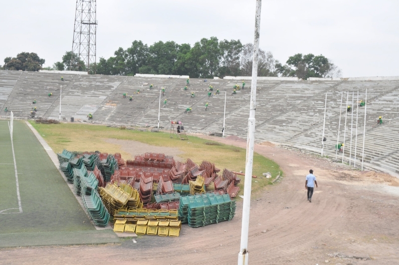 Le stade Tata-Raphaël, en réhabilitation.