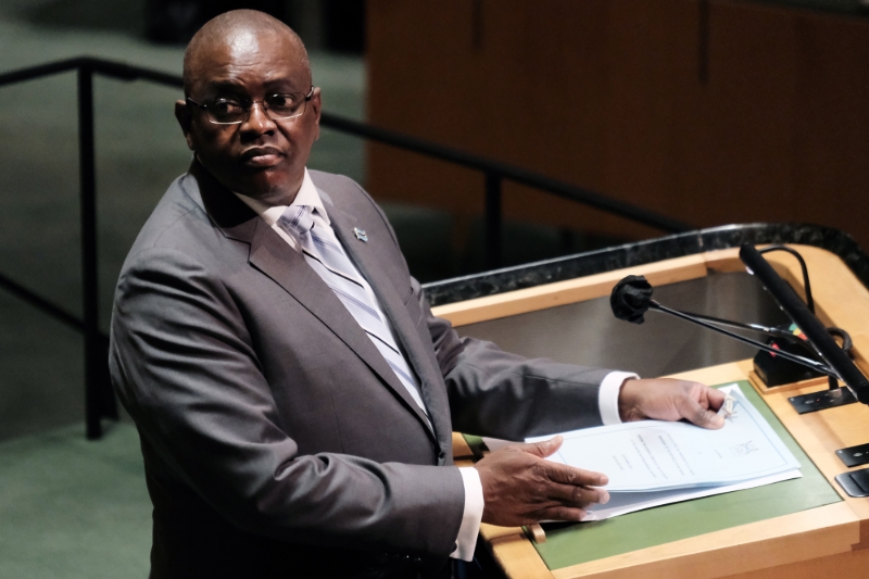 Le président du Botswana Mokgweetsi Masisi, le 23 septembre 2021.