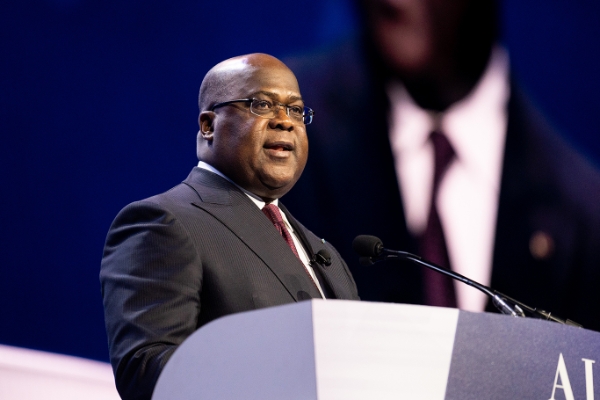 Le président Félix Tshisekedi lors d'une conférence de l'American Israel Public Affairs Committee (AIPAC), en mars 2020, à Washington.