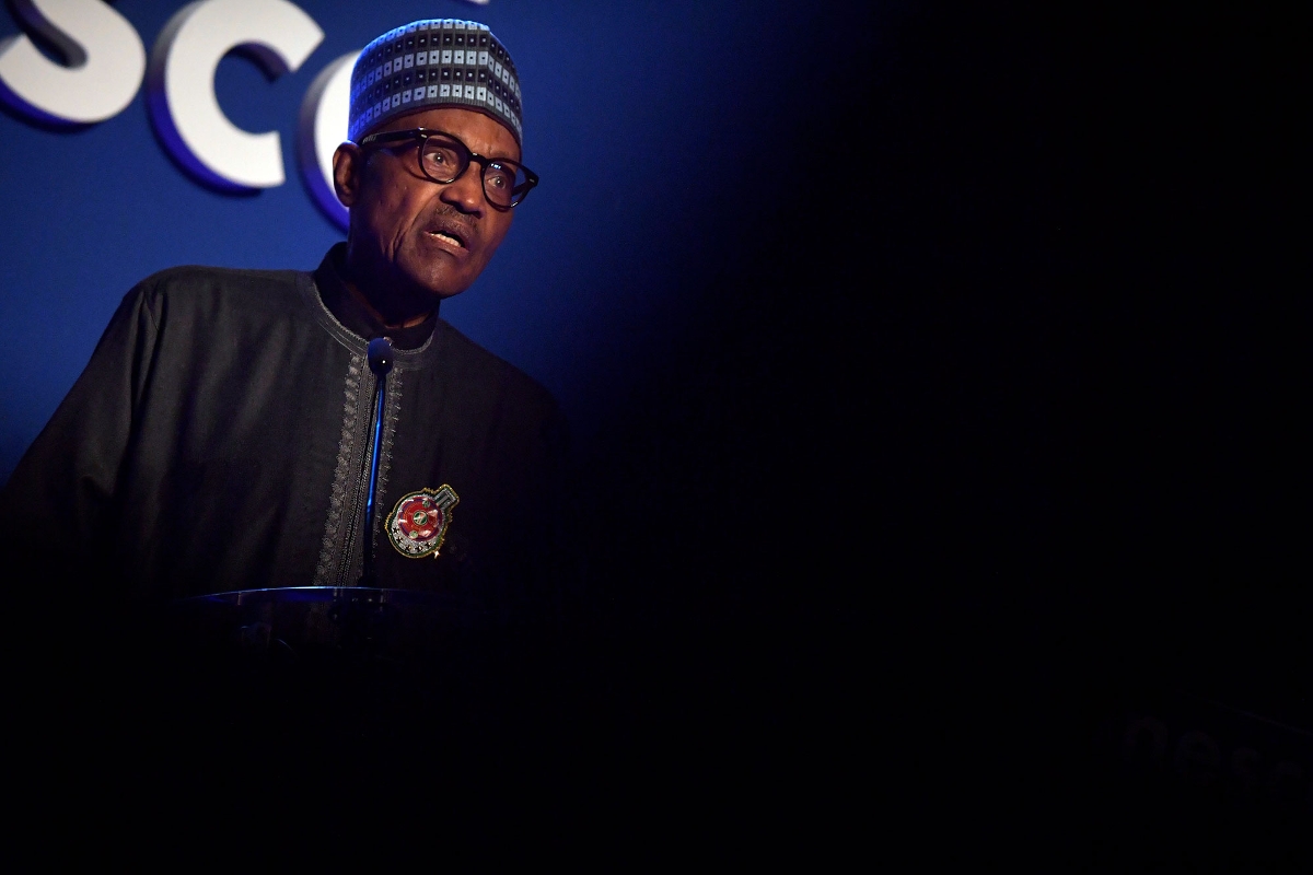 Le président nigérian Muhammadu Buhari, ici au75e anniversaire de l'Unesco, à Paris.