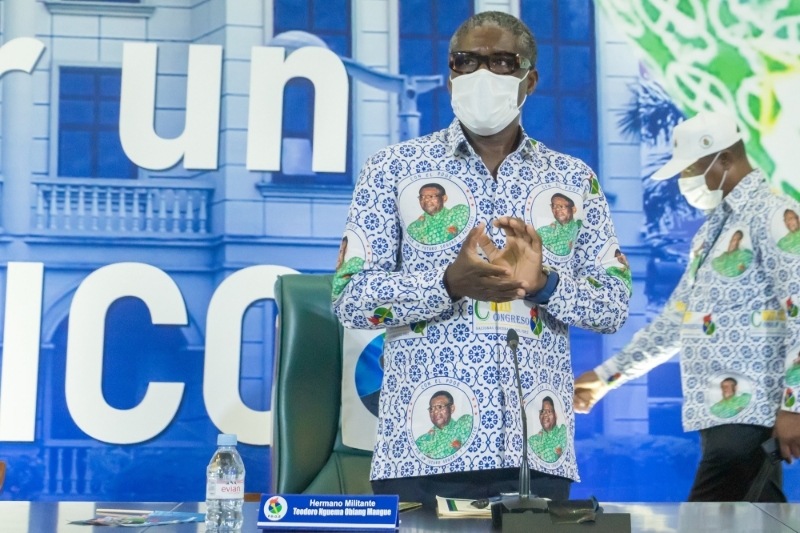 Le vice-président de Guinée équatoriale Teodorin Obiang Nguema, lors du VIIe Congrès du PDGE.