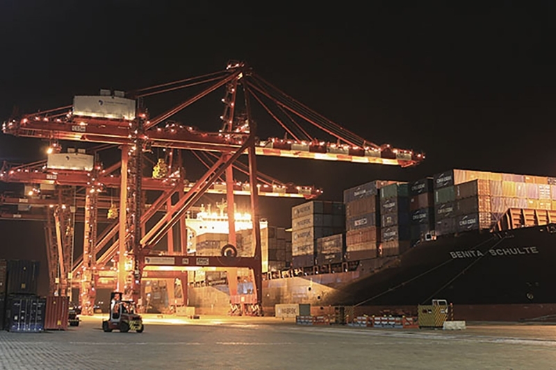 Le terminal à conteneurs de Bolloré Ports à Pointe-Noire (Congo).