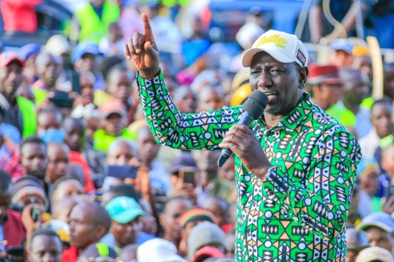 Le vice-président kenyan William Ruto, en campagne pour la présidentielle.