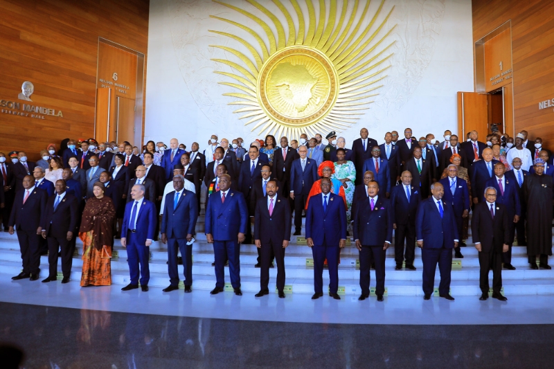 Les chefs d'État africains lors de la 35e session ordinaire de l'Assemblée de l'Union africaine, le 5 février 2022.