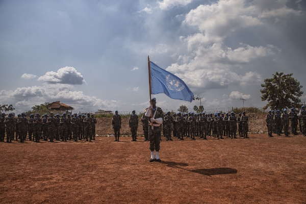 Le contingent gabonais de la Minusca en 2019.