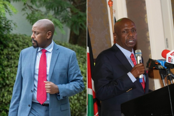 Muhoozi Kainerugaba (à gauche), fils du président ougandais Yoweri Museveni, et Gideon Moi, fils de l'ex-président kenyan Daniel arap Moi.