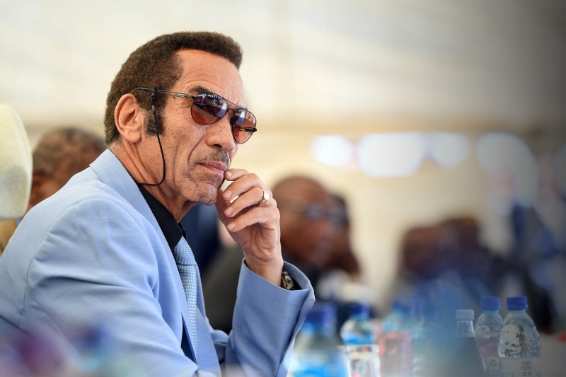 L'ex-président du Botswana Ian Khama, en mai 2019, à Serowe, son village natal.