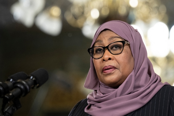 La présidente tanzanienne Samia Suluhu Hassan, le 15 avril 2022.