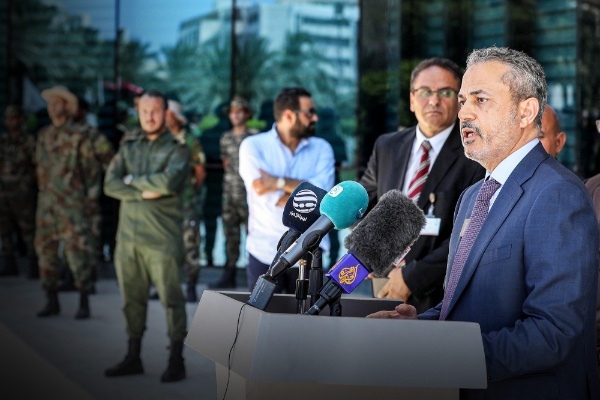 Le président de la National Oil Company (NOC), Farhat Omar Bengdara, à Tripoli, le 14 juillet 2022.