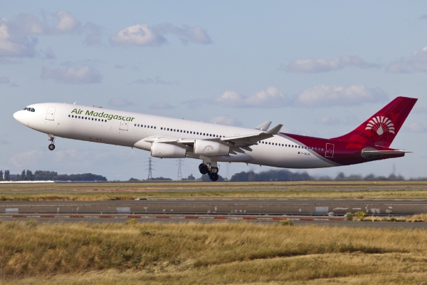 Un des deux A340 de la compagnie Air Madagascar.