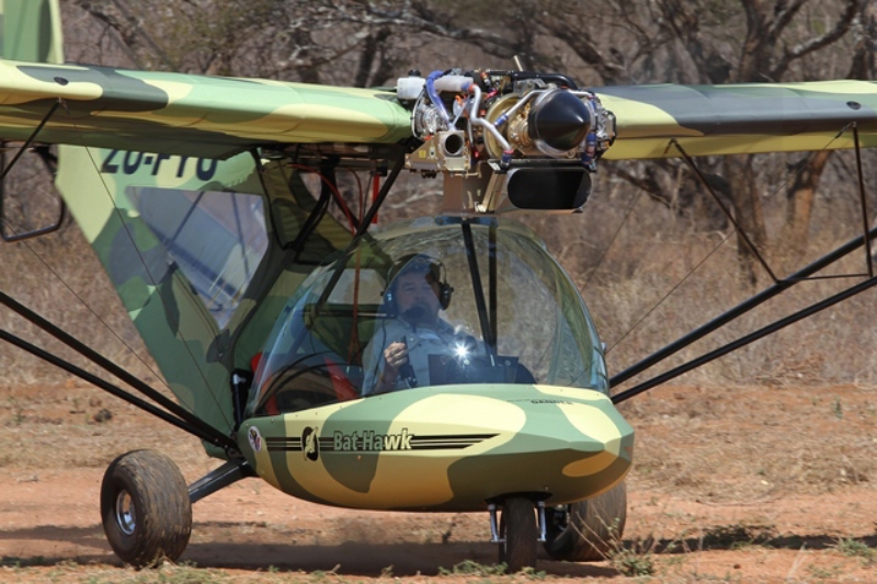 Avion léger Bat Hawk du type de ceux utilisés par le Dick Advisory Group au Cabo Delgado.