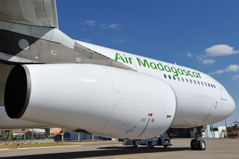 Un Airbus A340-300 d'Air Madagascar.