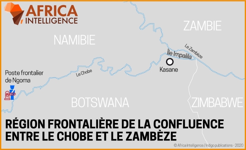 Région frontalière de la confluence entre le Chobe et le Zambèze.